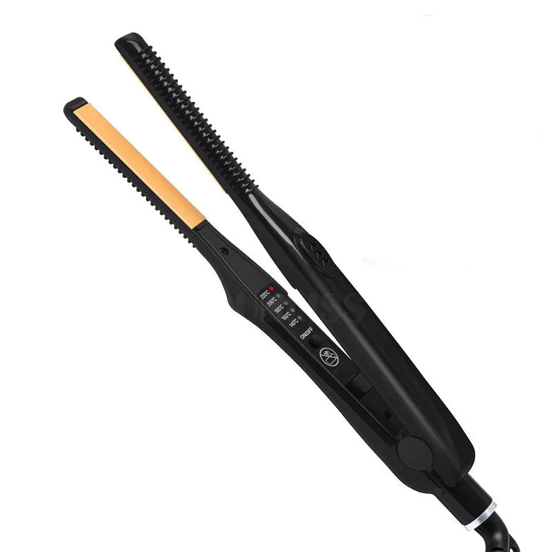 2-in-1 Ceramic Flat Iron Hair Straightener & Pencil Curler