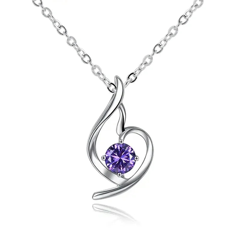 Huitan Cubic Zirconia Pendant Necklace – Women's Wedding Jewelry