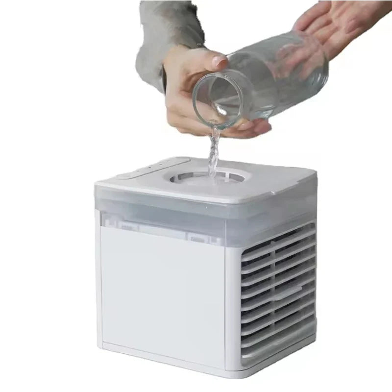 Portable USB Desktop Air Cooler Fan with Mist & Night Light