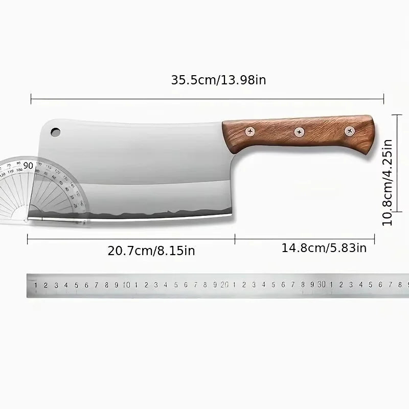 COOKCRAZE Heavy Butcher Knife – Bone Cutting Wood Handle