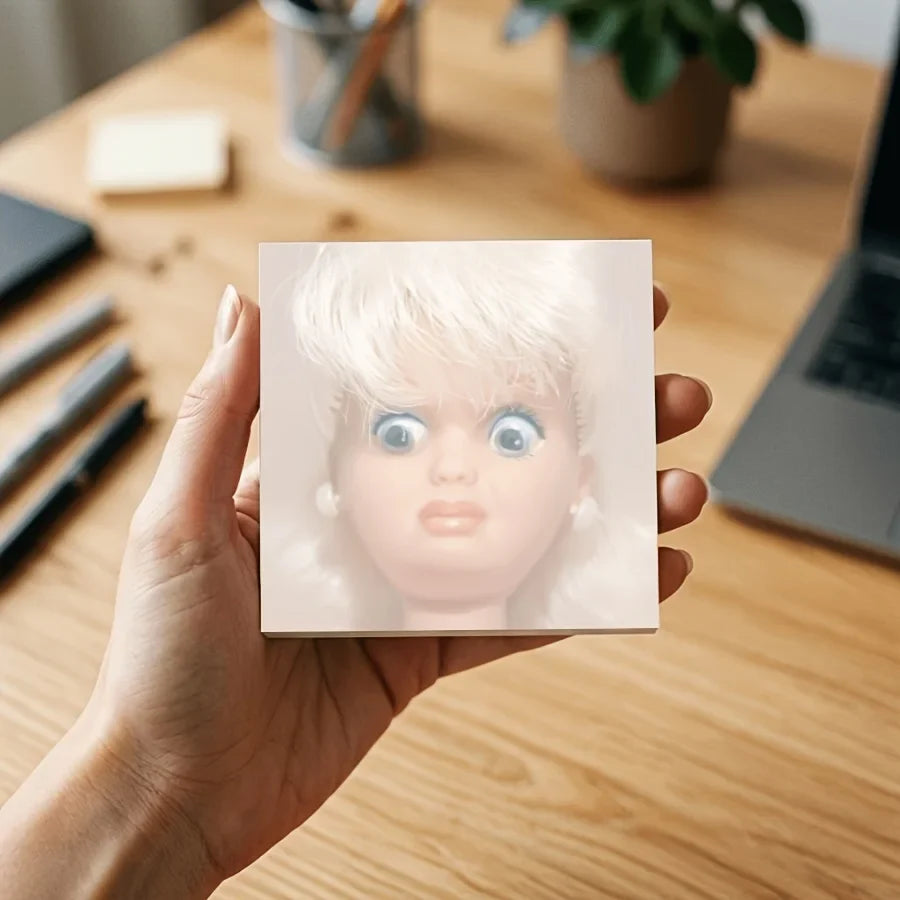 50 150-Sheet Funny Ugly Face Notepad Square Shape Sarcastic Sticky