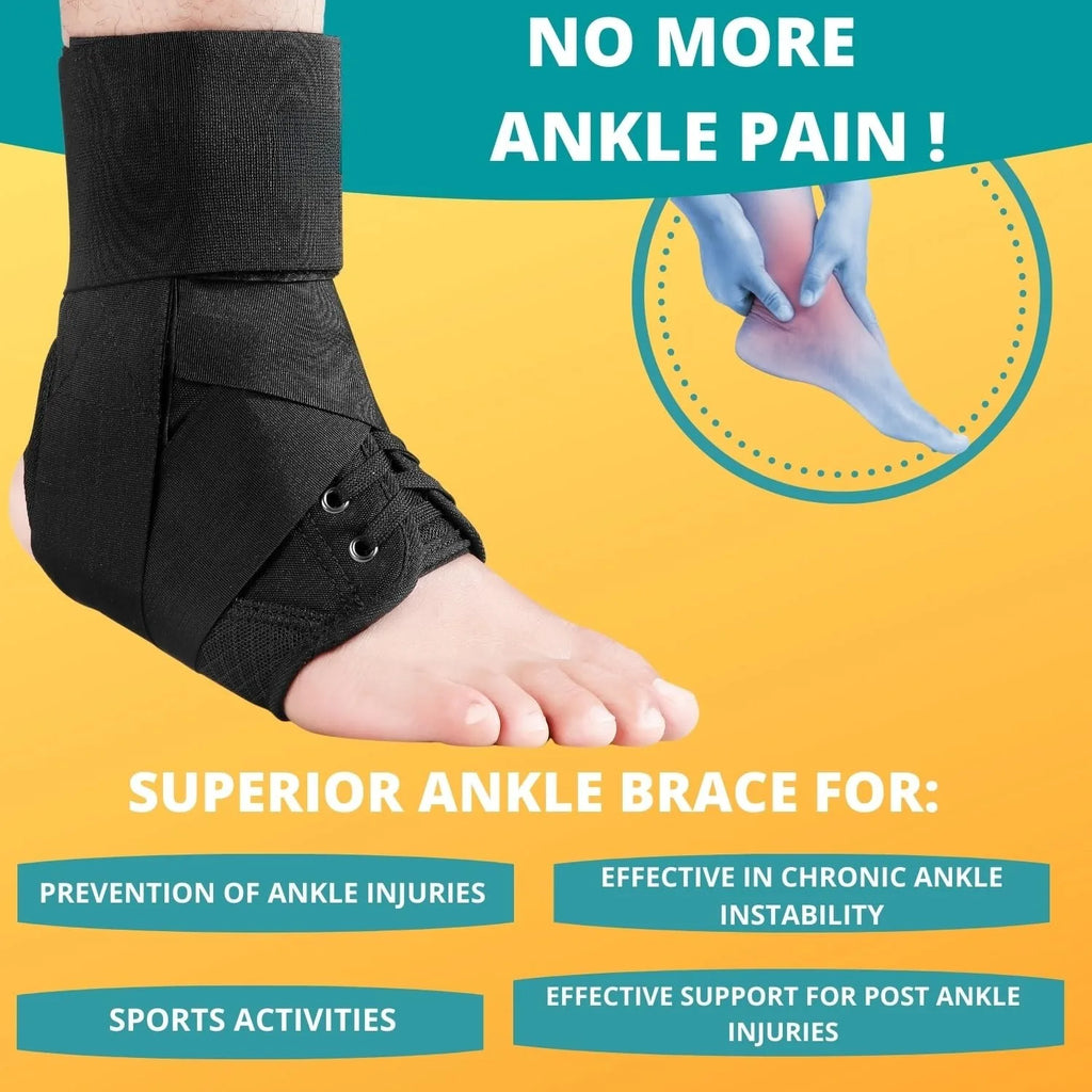Adjustable Lace-Up Ankle Support Brace – Unisex Breathable Sport