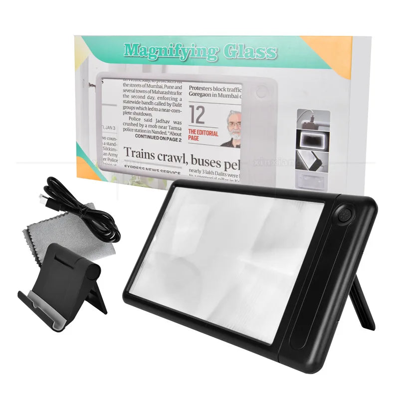 Handheld Magnifying Glass – 43 LED Lights, 3 Brightness Levels