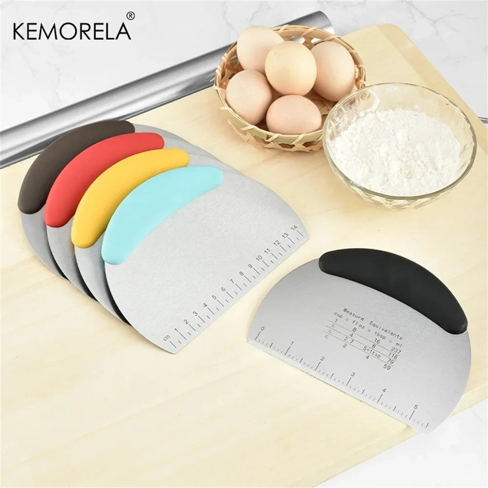 KEMORELA Stainless Steel Half Round Dough Scraper