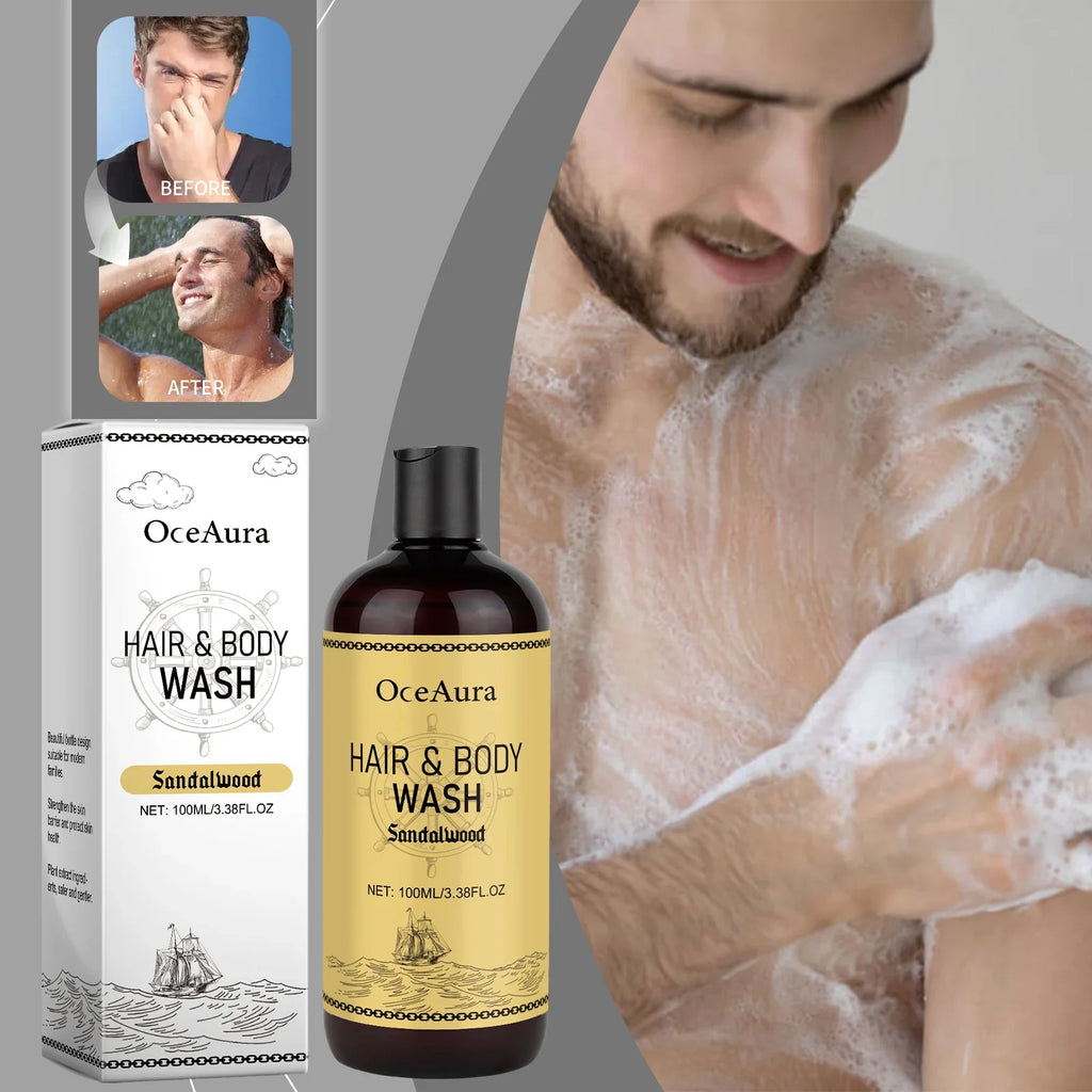 OceAura 2-in-1 Men's Shampoo & Body Wash – Moisturizing Cleanser