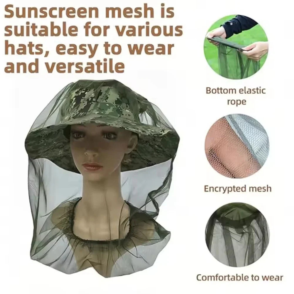 Mosquito Head Net Hat – Bug Face Shield for Camping & Hiking