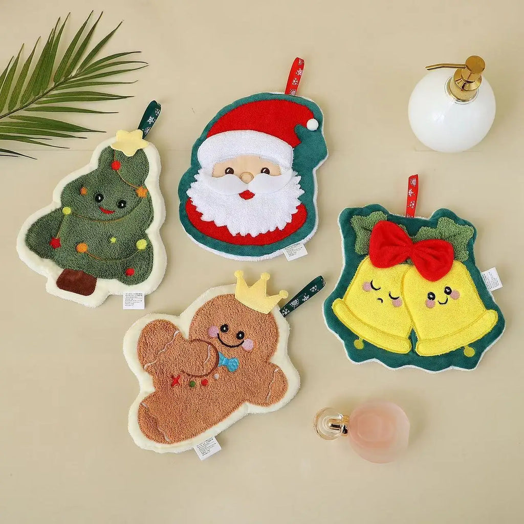 Christmas Festive Kitchen Towel Holiday Decor Absorbent Snowman Tree