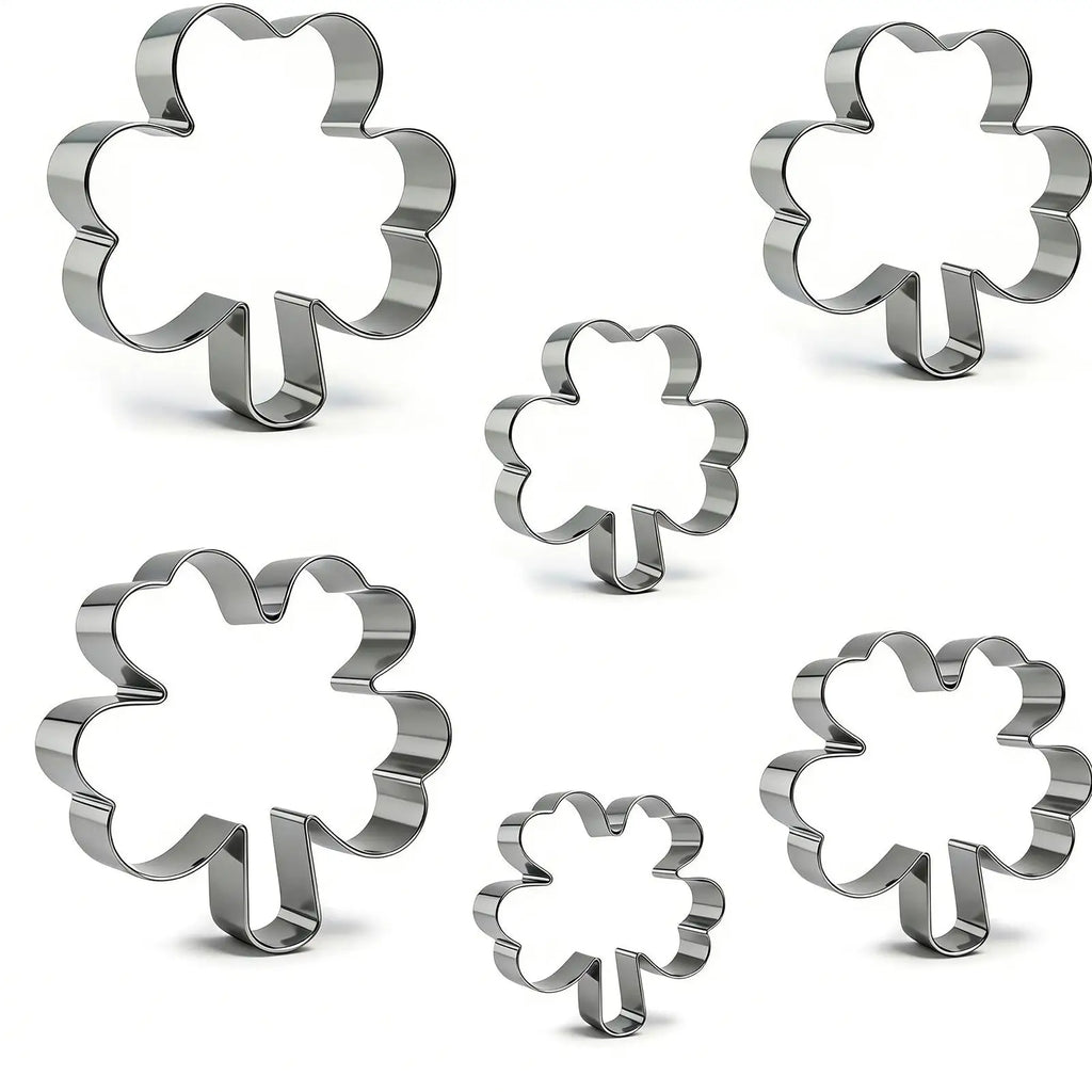 3-Piece St. Patrick's Day Clover Cookie Cutter Set – Stainless Steel