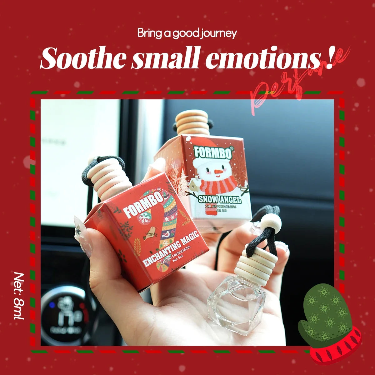 4-Pack Christmas Snowman Car Air Freshener – Lasting Fragrance