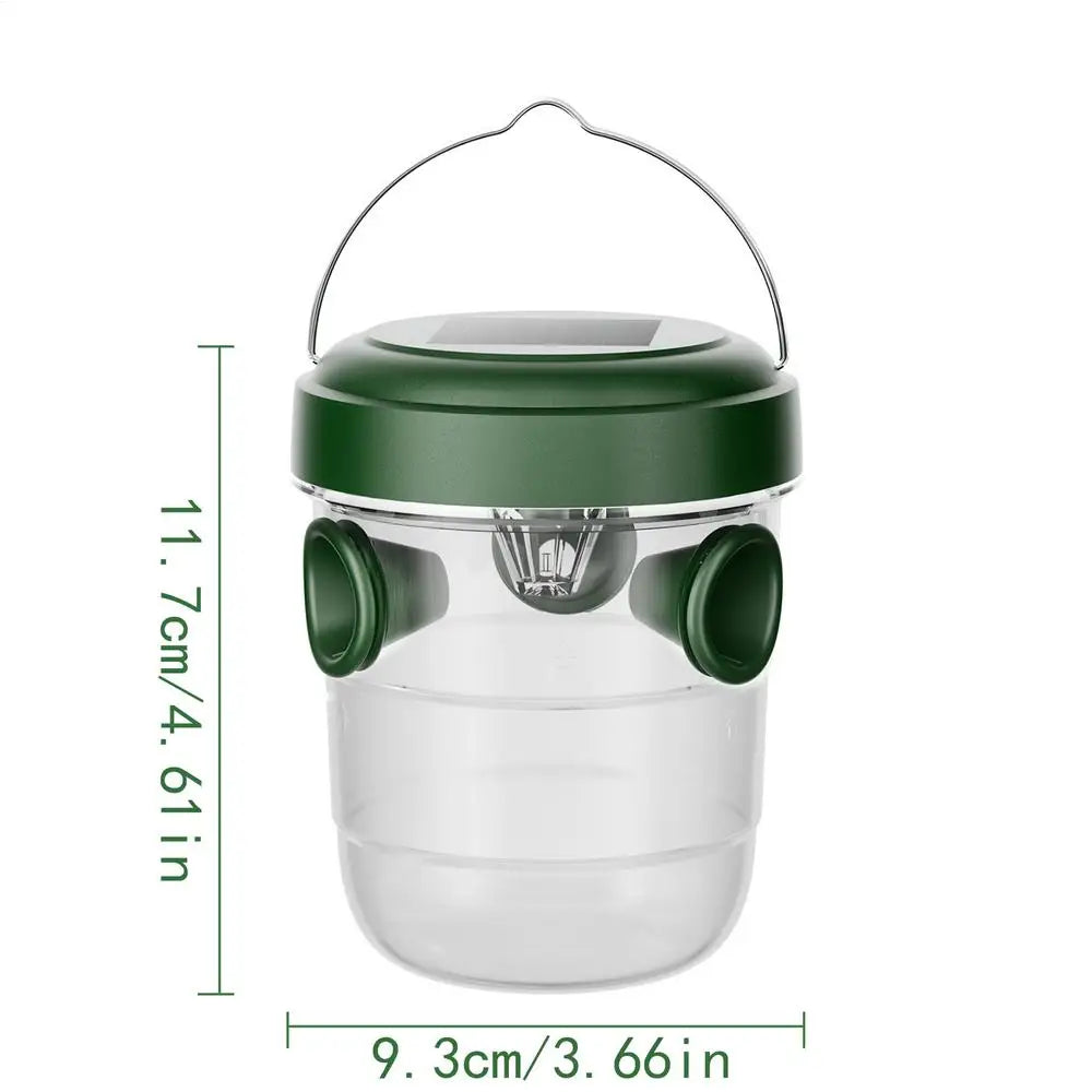 Solar Wasp & Hornet Trap – Reusable Outdoor Hanging Catcher