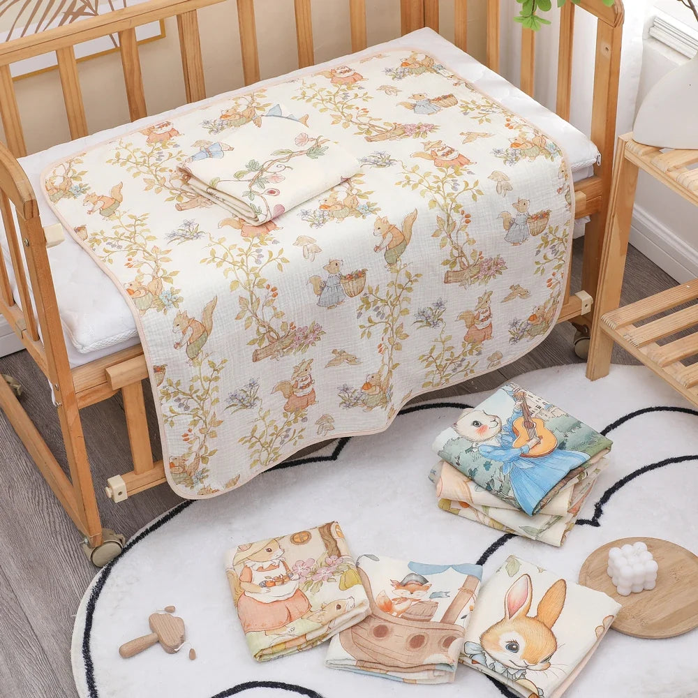 Newborn Baby Bath Towel | Soft Cotton Bamboo Gauze Blanket