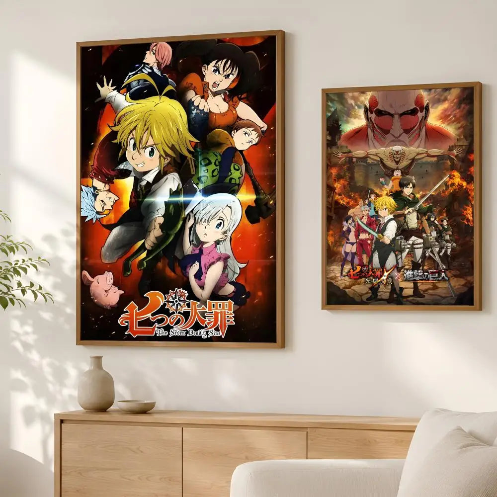 Seven Deadly Sins Anime Self-Stick HD PVC Wall Art Poster