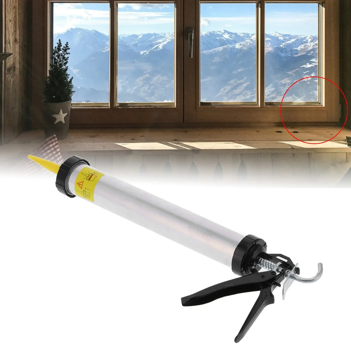 Caulking Gun Sealant Aluminum Alloy Cylindrical Lever Manual Glue
