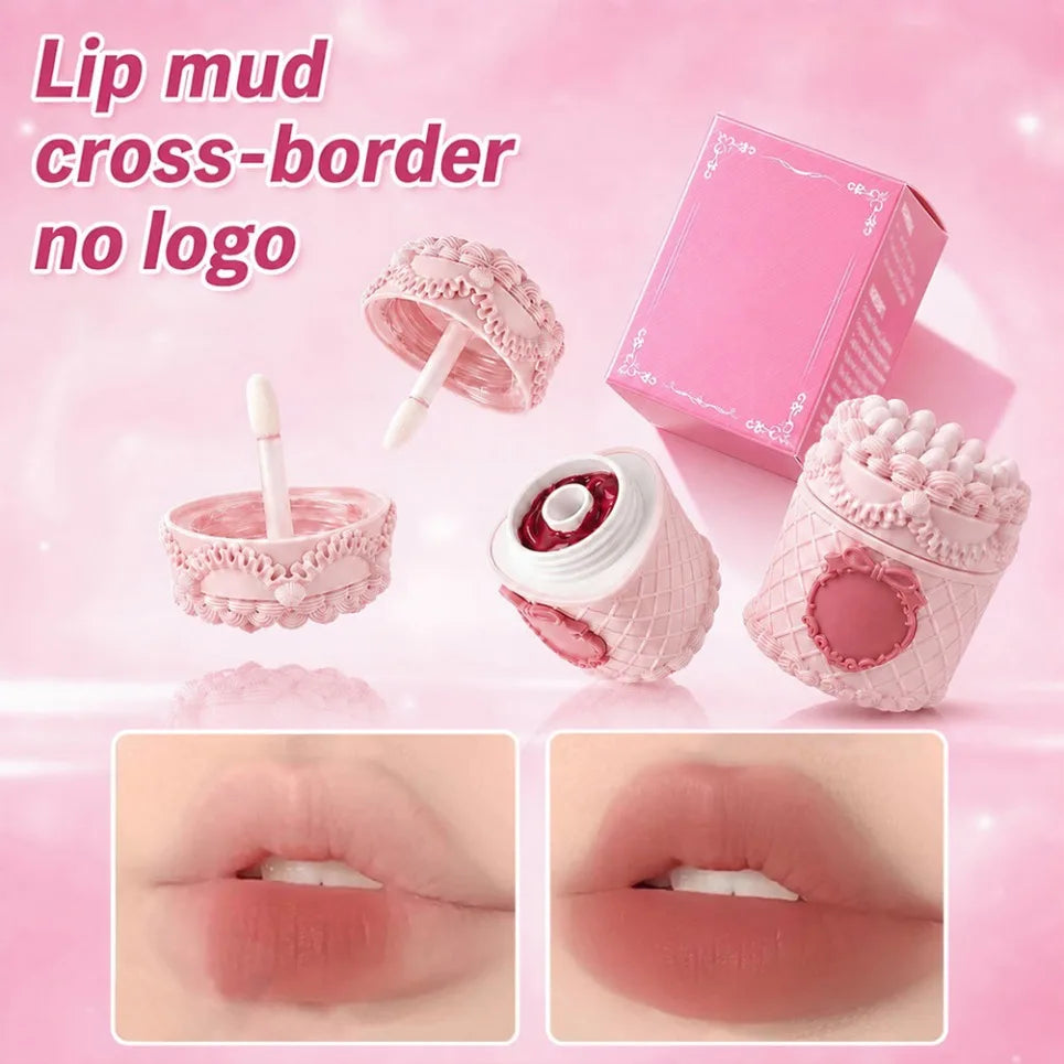 Heart Strawberry Cake Matte Lip Mud – Vegan Lipstick Cream