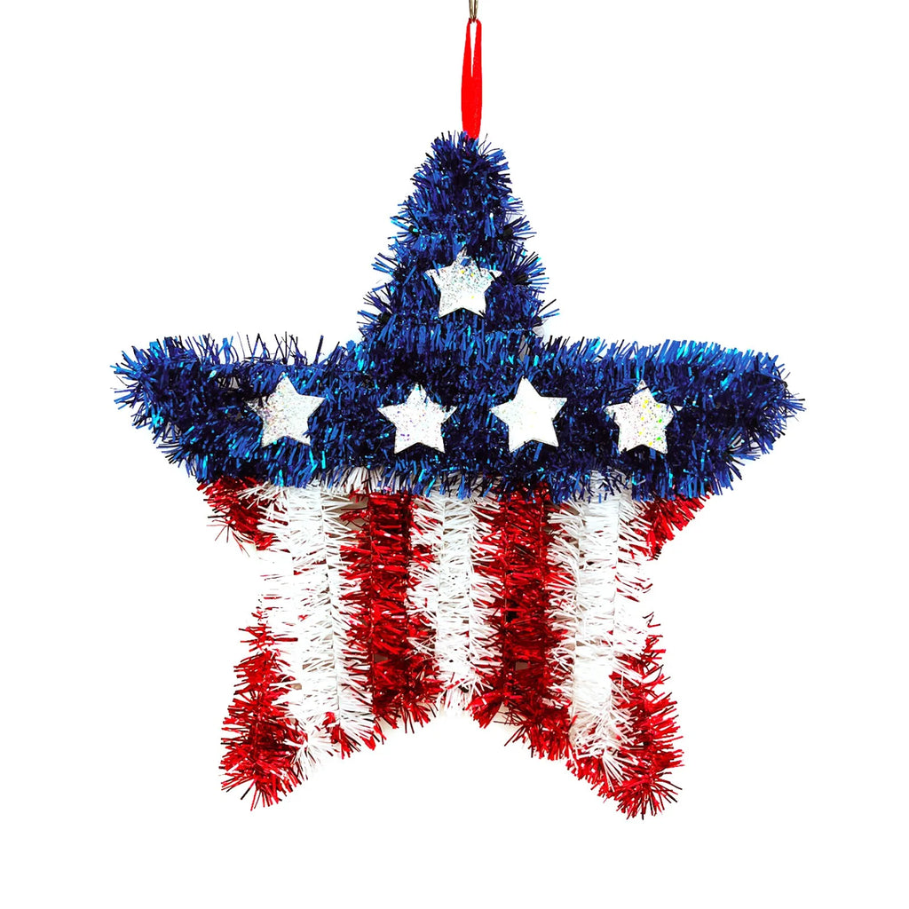 4th of July Patriotic Star Wreath Door & Wall Hanging Decor