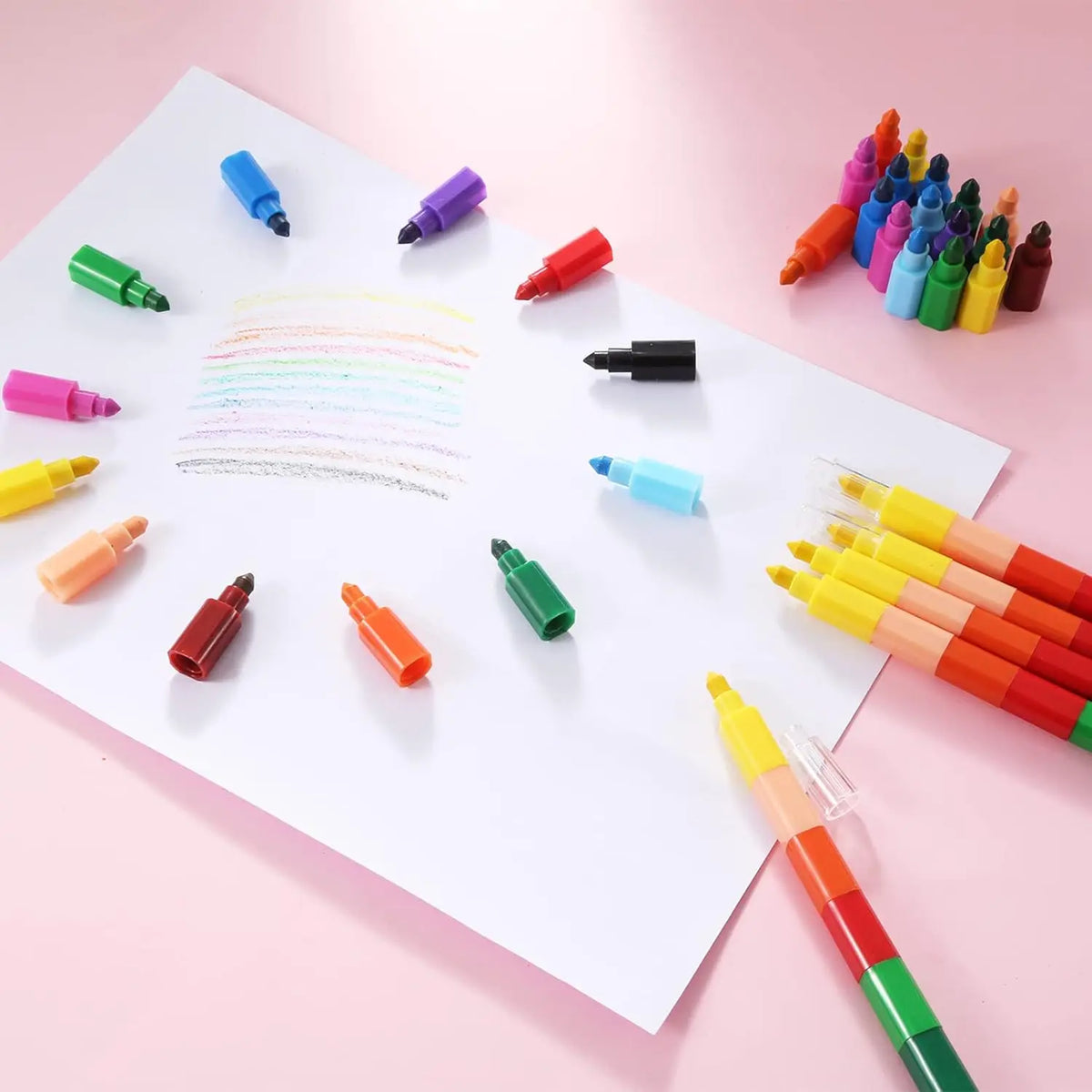 Stackable Crayons 12 Colors – Buildable DIY Rainbow Crayon Set