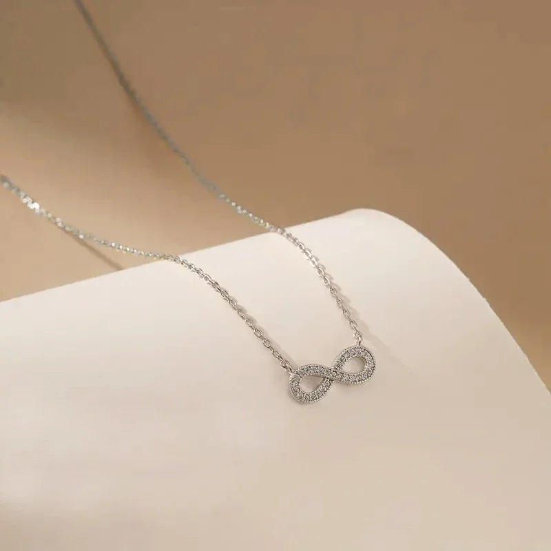 Huitan Infinity Pendant Necklace – Cubic Zirconia Women's Jewelry