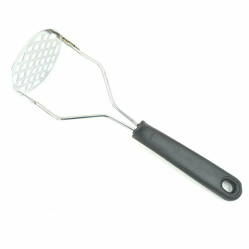 Stainless Steel Potato Masher with Non-Slip Black Handle