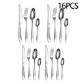 24-Piece Star Diamond Stainless Steel Cutlery Set – Knife, Fork & Spoon Set, Serves 6, Dishwasher Safe