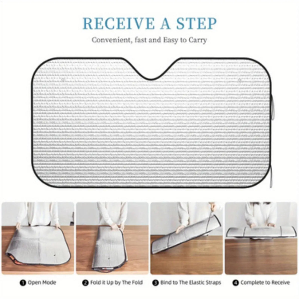 Foldable Car Windshield Sun Shade with Suction Cups | UV Block