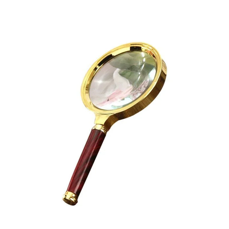 10x Handheld Magnifying Glass – Wood Handle FMC Loupe 60–80mm