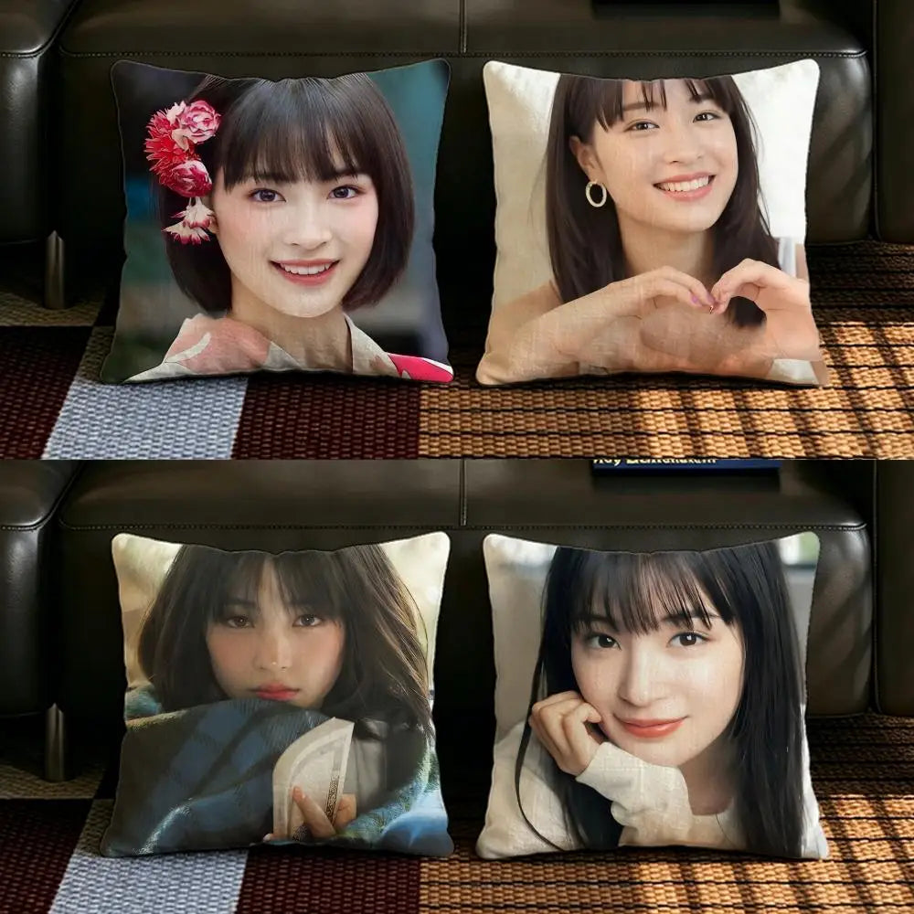 Natural Linen Cushion Cover – Printed Pillow Case for Sofa & Bed