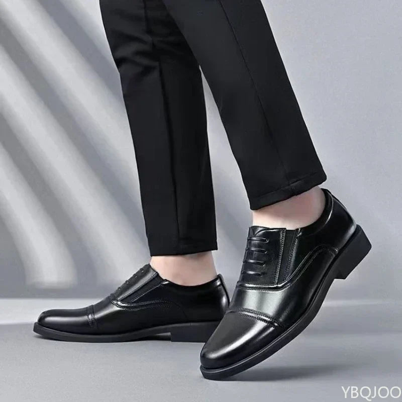 Men's Lace-Up Business Dress Shoes | Round Toe, Sizes 3–12.5