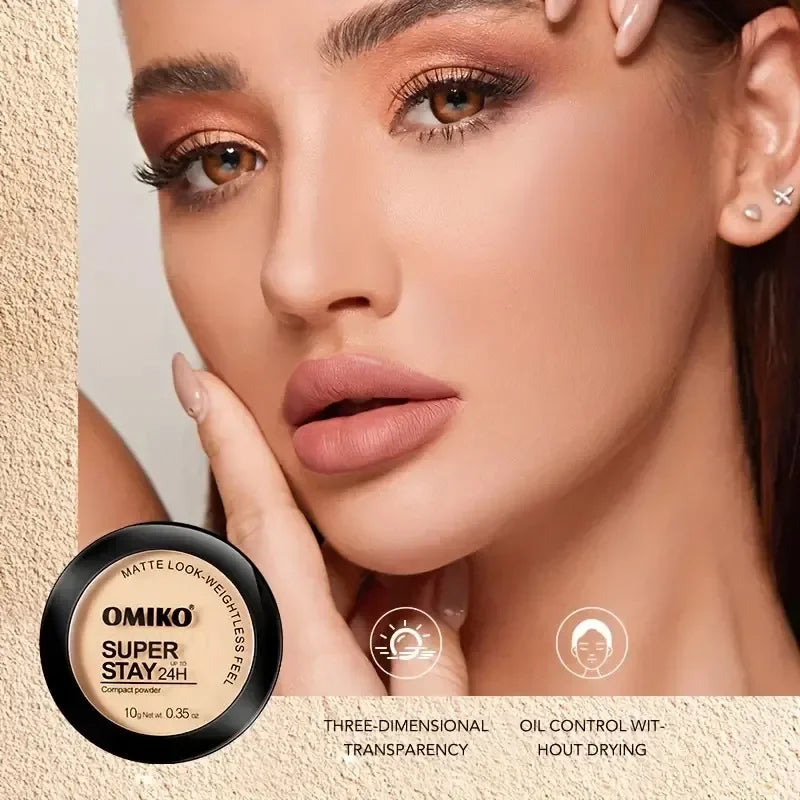 SADOER 3-Color Mineral Pressed Powder – Oil Control Concealer