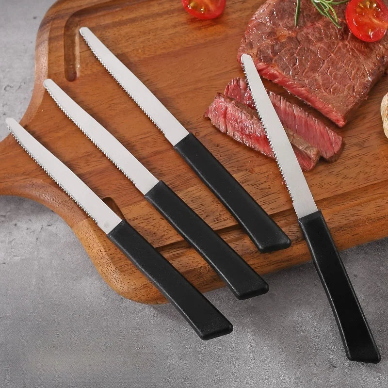 Black Steak Knife Set – Dishwasher-Safe Stainless Steel Cutlery