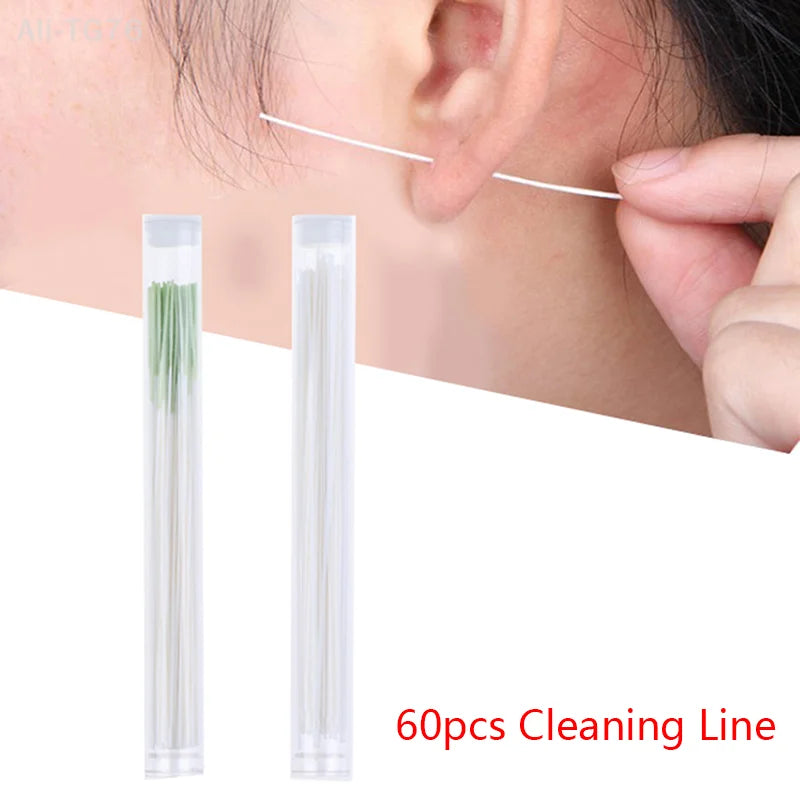 60-Pc Ear Hole Cleaning Kit – Soft Cotton Piercing Wires