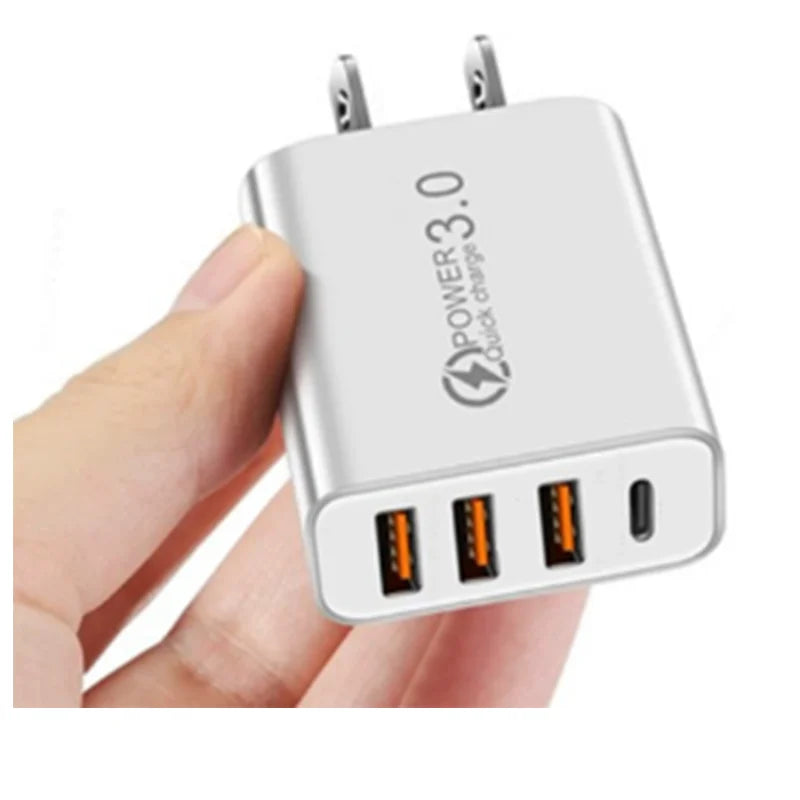 20W USB-C PD Wall Charger QC 3.0 – 4-Port, iPhone & Samsung