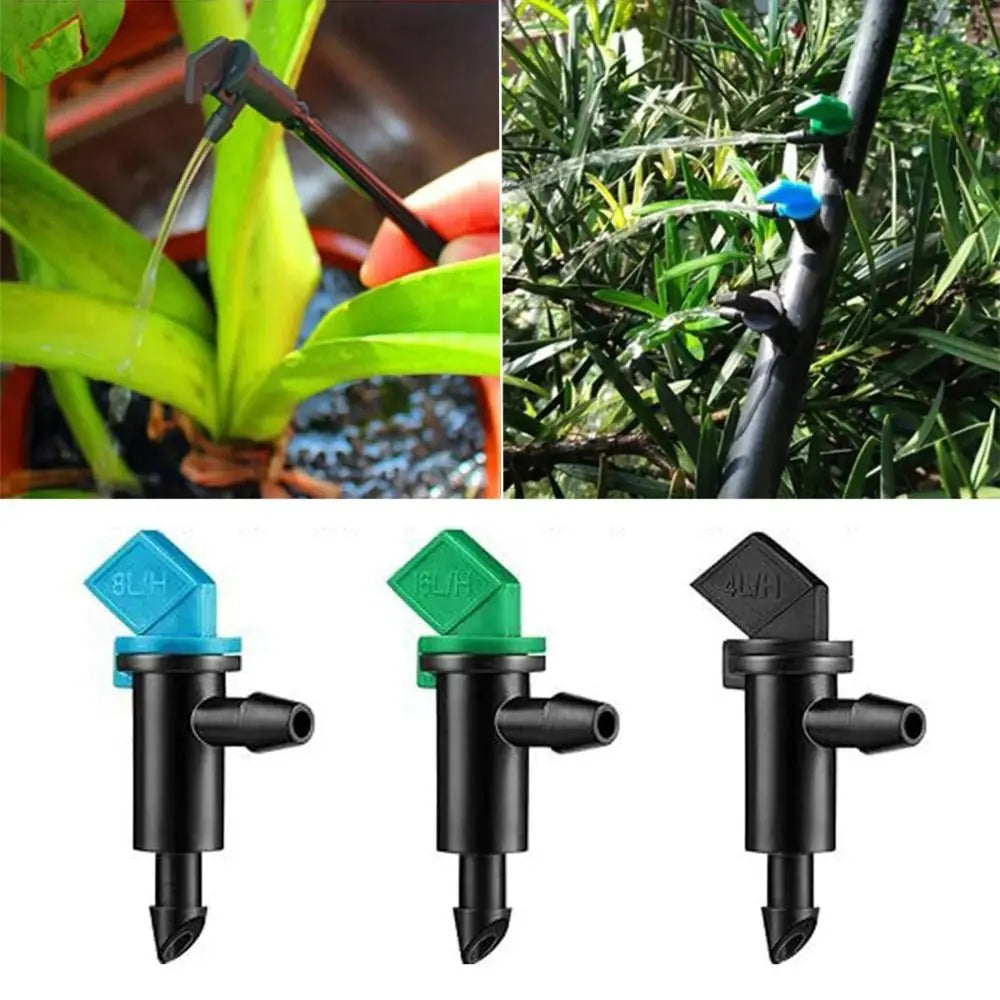 50pcs Adjustable Drip Emitters 4/8/16L/H | Garden Irrigation