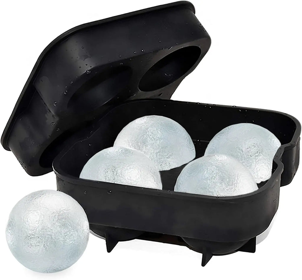 Silicone Ice Cube Tray with Lid – Ice Ball Mold for Whiskey