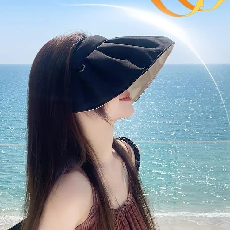 UPF 50+ Convertible Sun Hat & Visor 2-in-1 UV Beach Hat Women