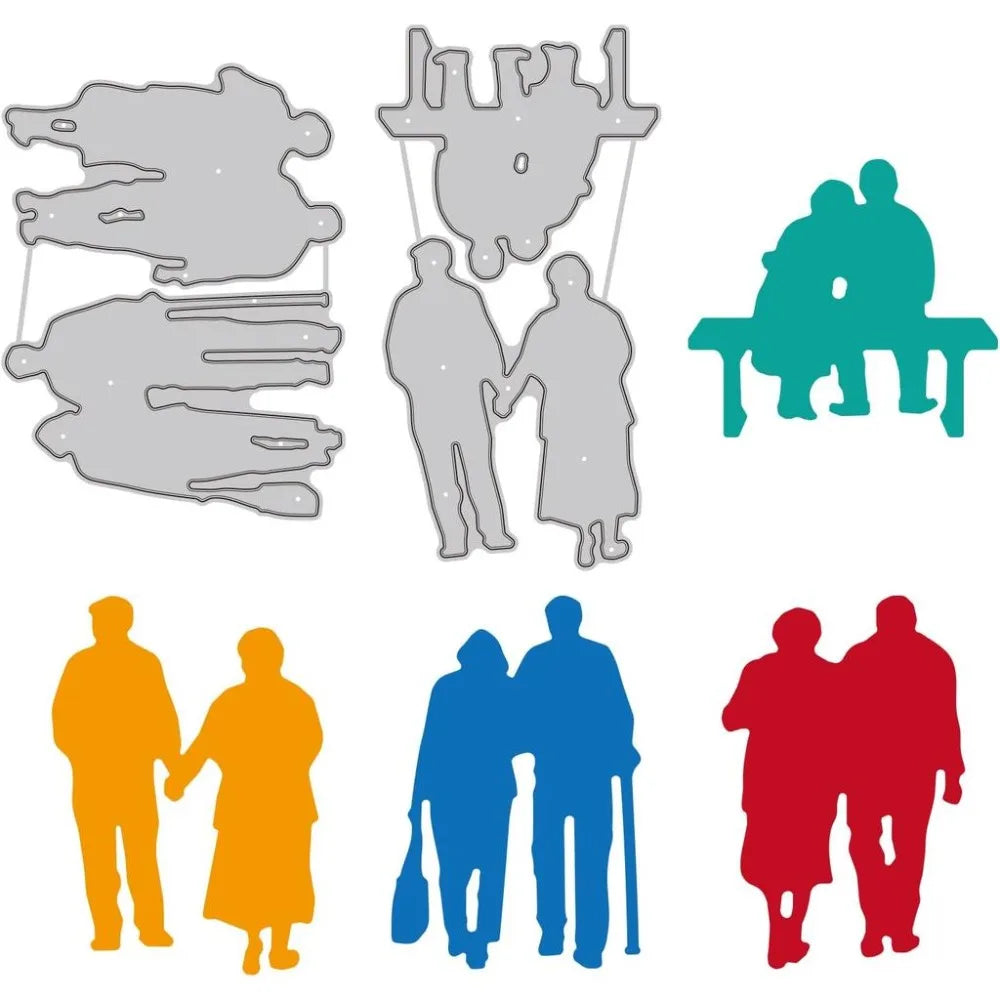 Couple Cutting Dies – Man & Woman Embossing Stencils for Cards
