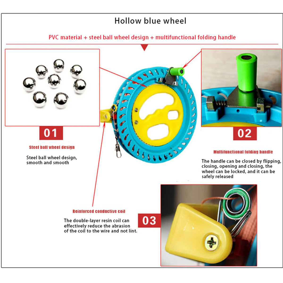 Outdoor Kite String Reel – Double Handle Ball Bearing Wheel