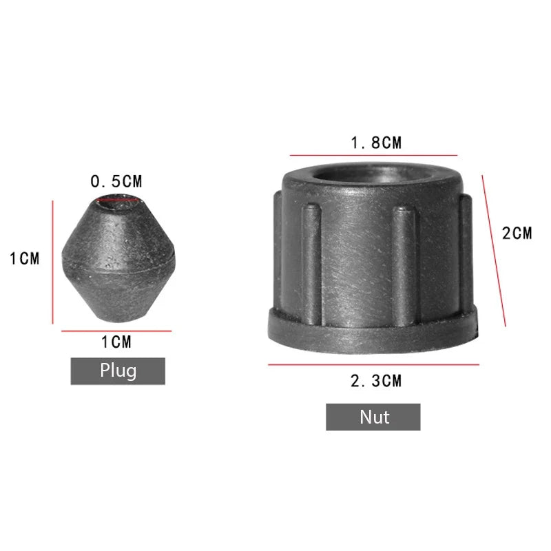 18mm Agricultural Sprayer Tube Connector Nuts & Plugs – 10 Pcs