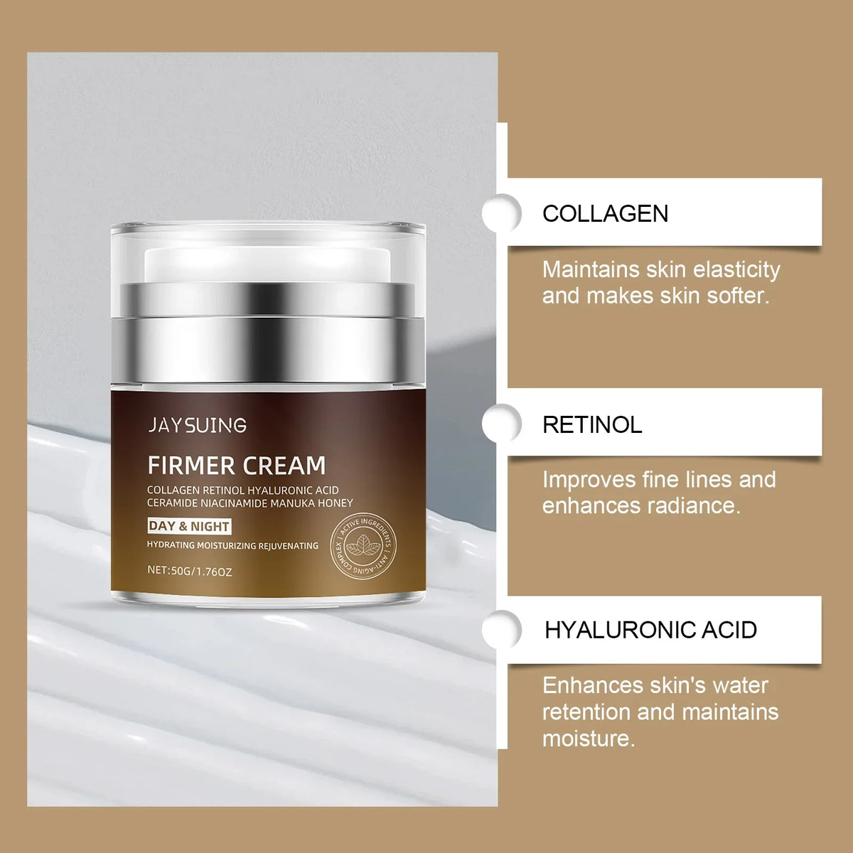 Retinol Collagen Firming Face Cream – Hyaluronic Acid 50g