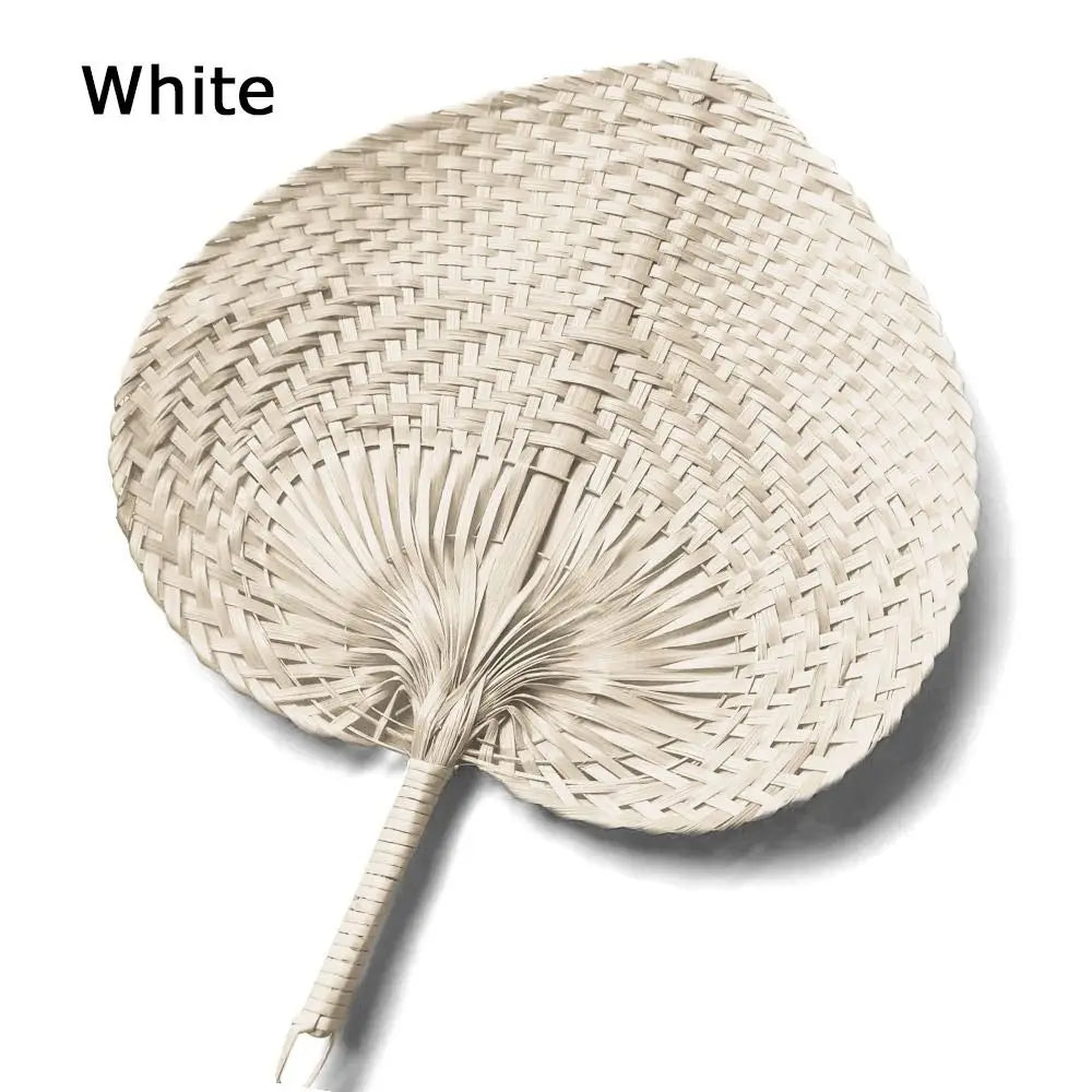 Handmade Peach-Shaped Bamboo Woven Hand Fan | Summer Decor