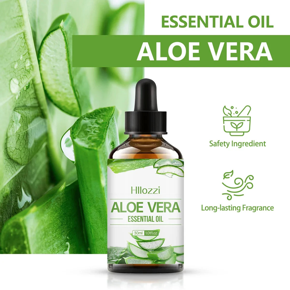 Hllozzi Aloe Vera Essential Oil – Face, Hair, Body & Aromatherapy