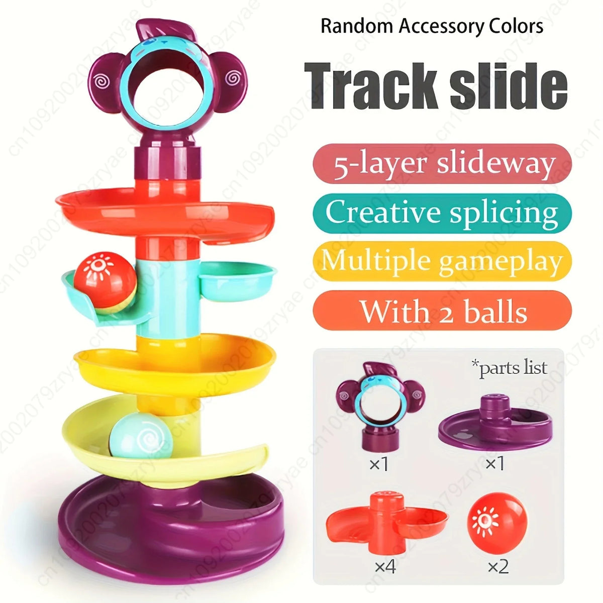 Fun Educational Ball Track Tower Rolling Early Learning Toy Spinning