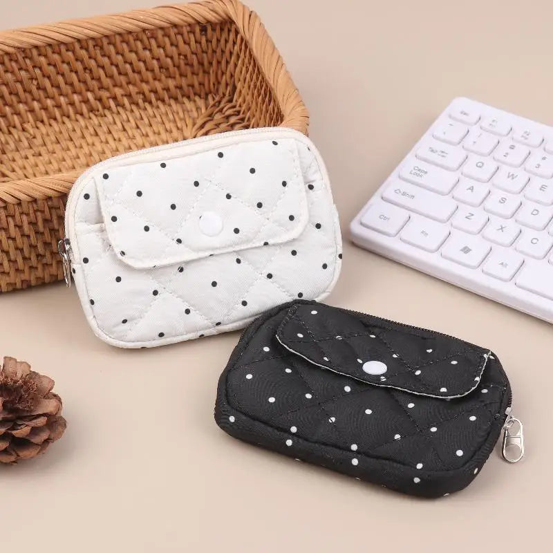 Polka Dot Storage Bag – Cute Coin Card Key Pouch Wallet