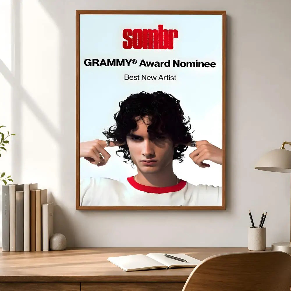 Singer Sombr Waterproof PVC Peel-and-Stick HD Wall Art Poster