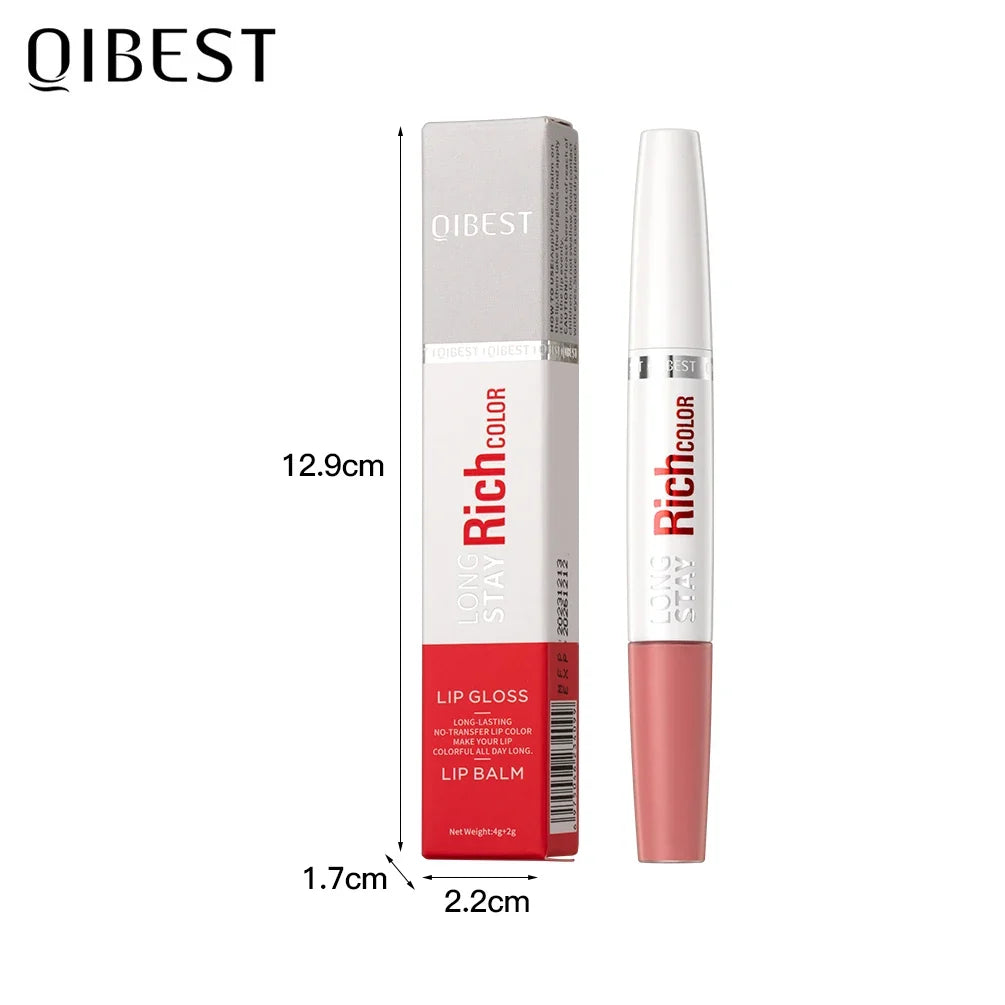 QiBest 8-Color Matte Liquid Lipstick & Hydrating Lip Balm Duo