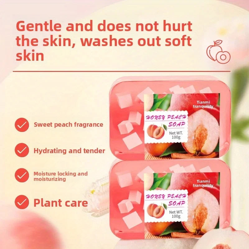 Peach Jelly Soap – 3-in-1 Body & Face Bar for All Skin Types