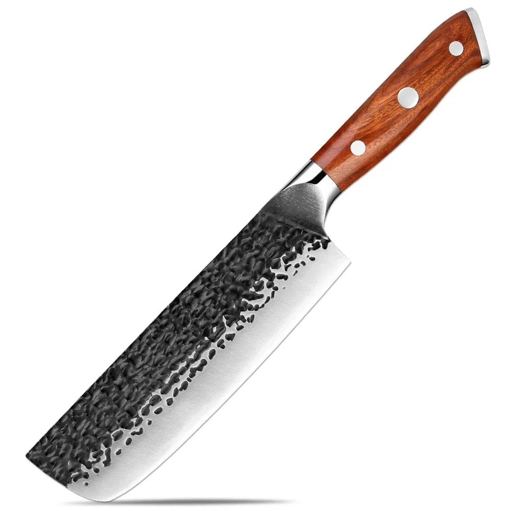 XITUO 7" Nakiri Knife – Japanese Vegetable Cleaver Pakkawood