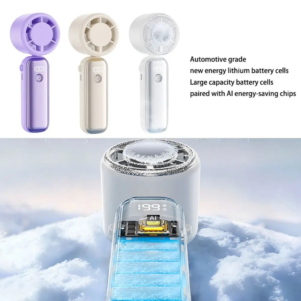 USB Rechargeable Mini Handheld Fan – 199 Speeds, Ultra-Quiet