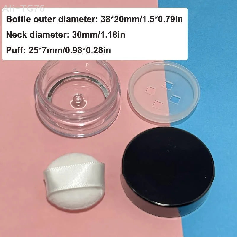 Portable 3g Refillable Loose Powder Jar with Sifter & Puff