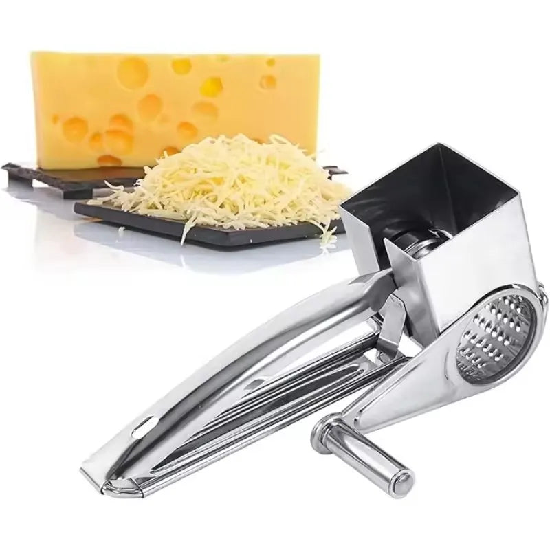 Rotary Cheese Grater – Stainless Steel Multi-Use Vegetable Slicer