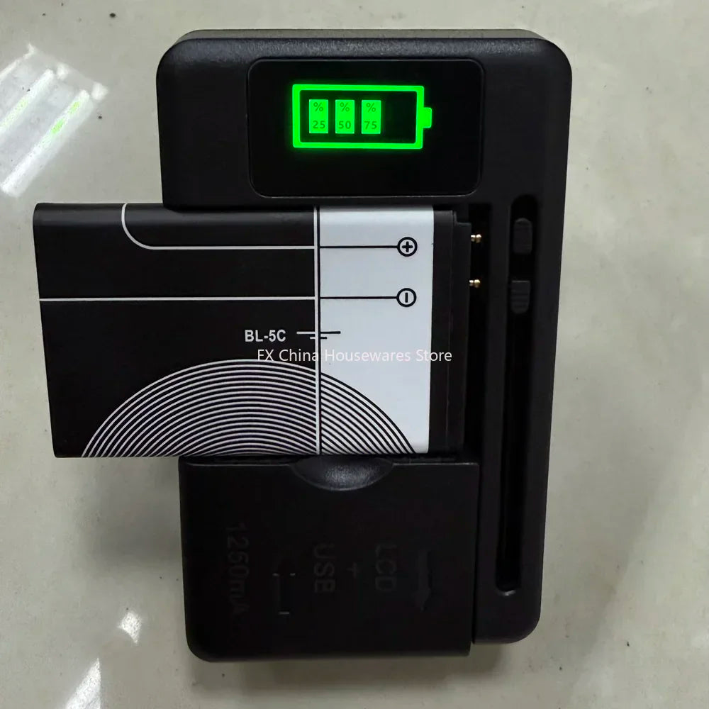 Universal LCD Battery Charger with USB Port | 32–55mm